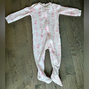 Baby Good Night Footed Pajama In Bunny Toile 12-18 months Easter PJs Janie&Jack